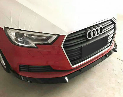 AUDI A3 8V FACELIFT UNDER FRONT BUMPER BLACK RS3 S3 SLINE SPLITTER