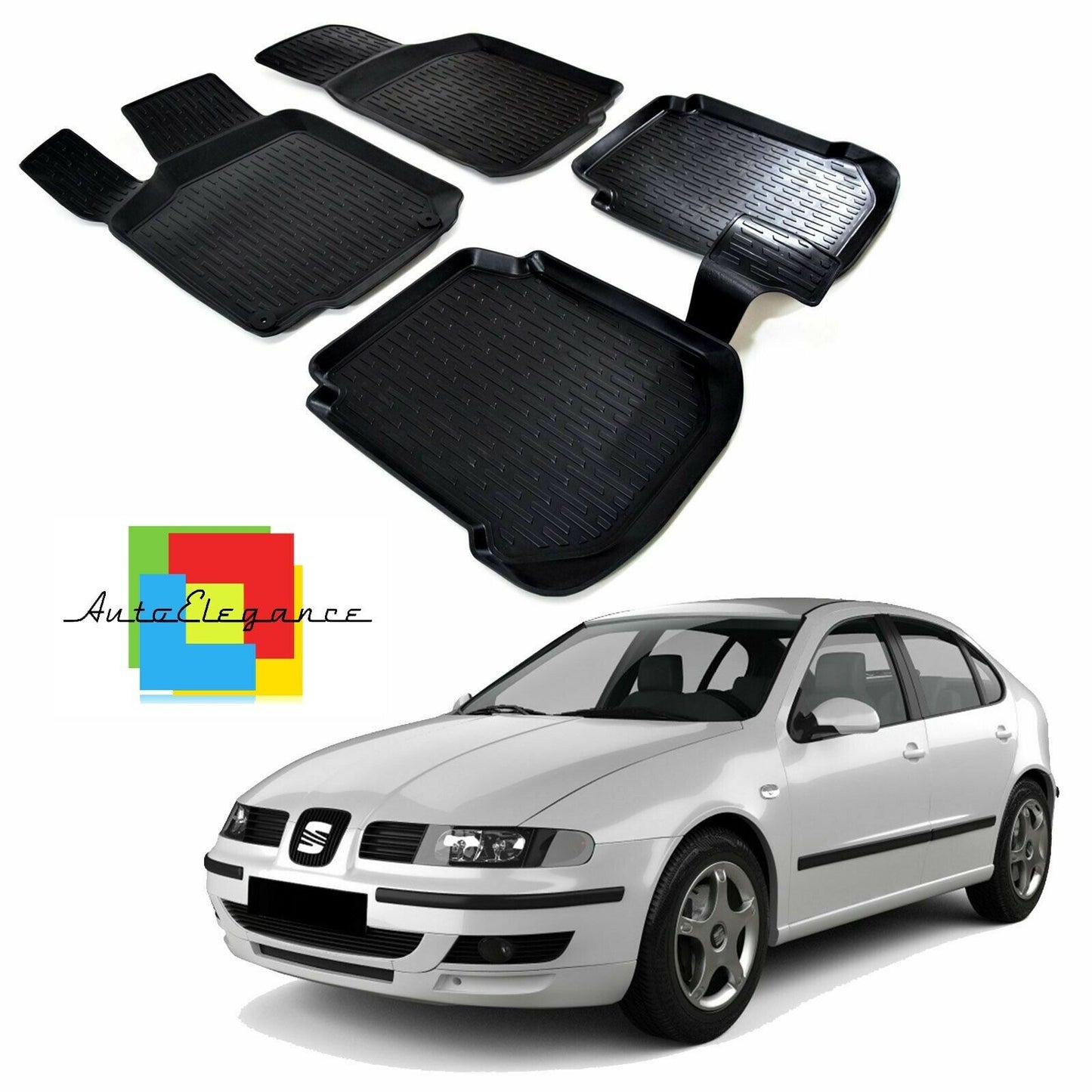 SET OF CUSTOM RUBBER CAR INTERIOR MATS SEAT Leon 1998-2005 0032