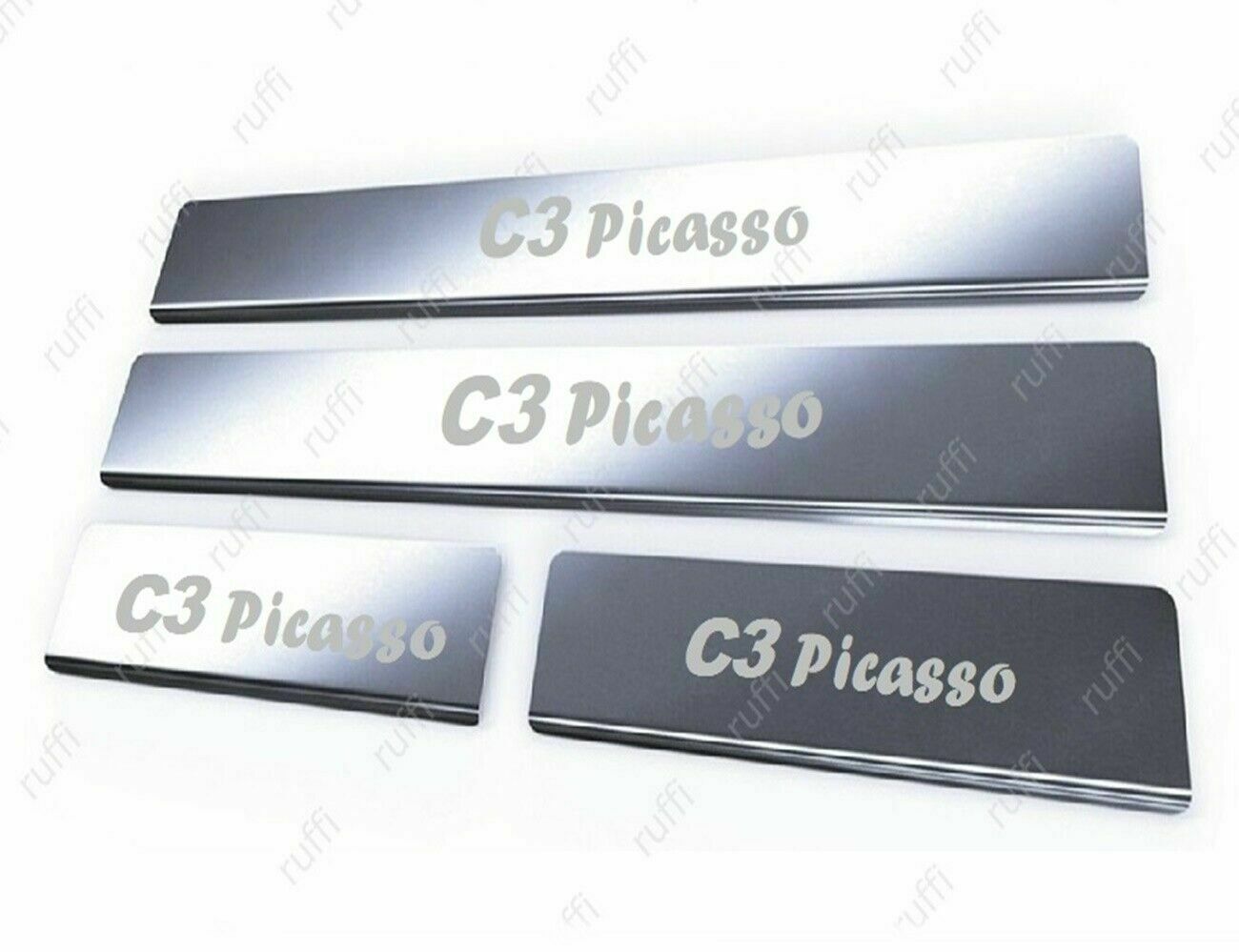 CROMATURA BATTITACCO 4 PORTE CITROEN C3 PICASSO 2009+ ACCIAIO INOX ADESIVO 0032 AUTOELEGANCERICAMBI