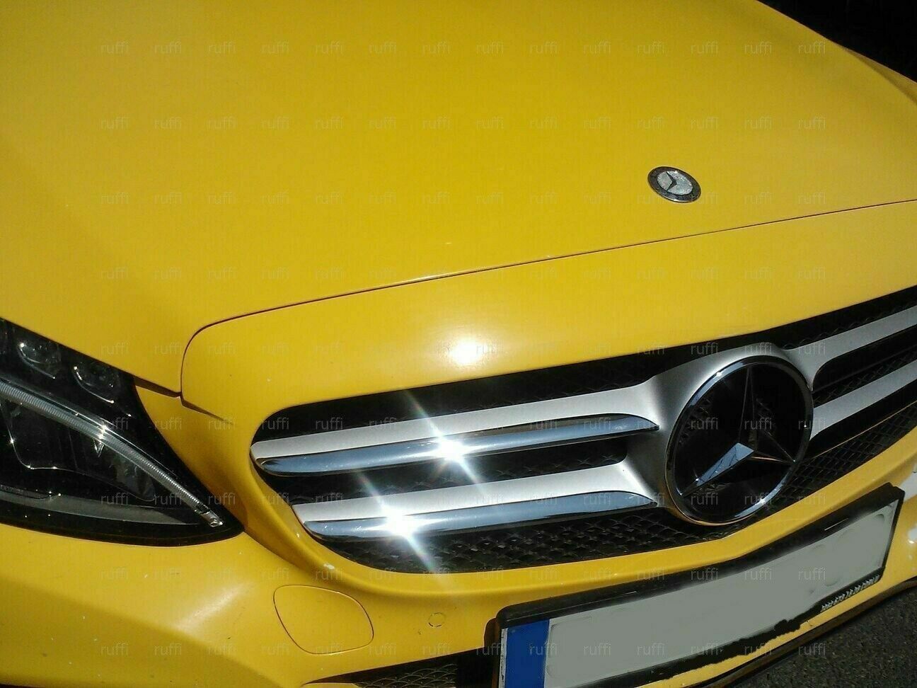 CROMATURA GRIGLIA FRONTALE 4PZ MERCEDES C W205 S205 2013+ INOX ADESIVO 0032 AUTOELEGANCERICAMBI