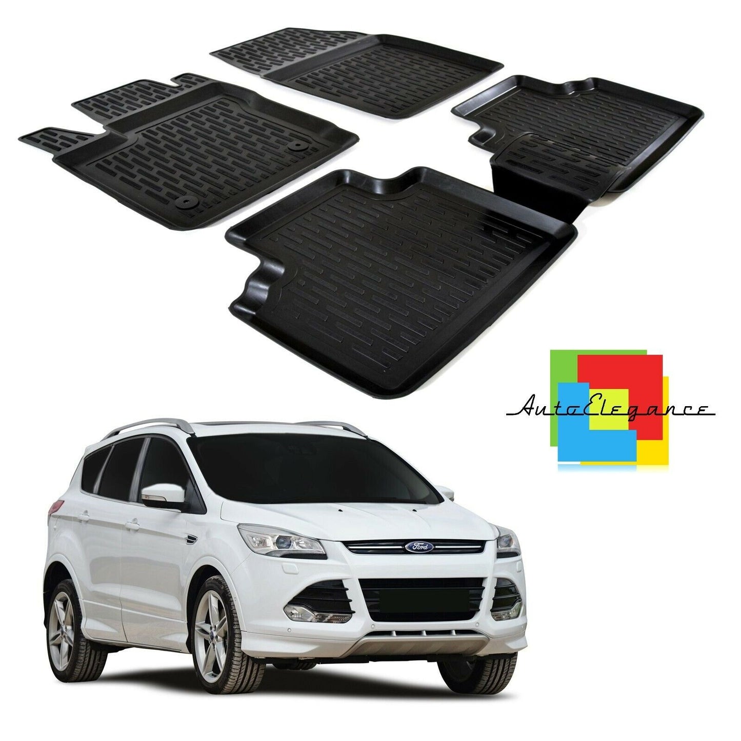 SET TAPPETINI INTERNI AUTO IN GOMMA SU MISURA FORD KUGA 2013-2019 0032