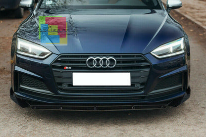 0239 AUDI A5 F5 2016+ SPLITTER PARAURTI ANTERIORE NERO LUCIDO LOOK RS AUTOELEGANCERICAMBI