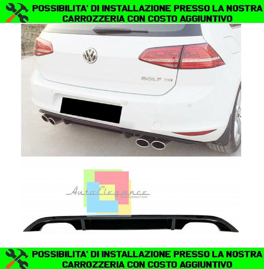VW GOLF 7 VII 2012-2016 REAR DIFFUSER RLINE LOOK 4 EXHAUSTS IN ABS