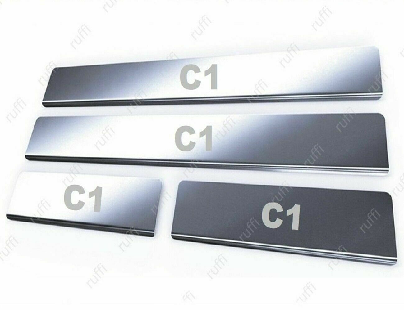 CROMATURA BATTITACCO PORTE CITROEN C1 MK1 2005-2014 ACCIAIO INOX ADESIVO 0032 AUTOELEGANCERICAMBI