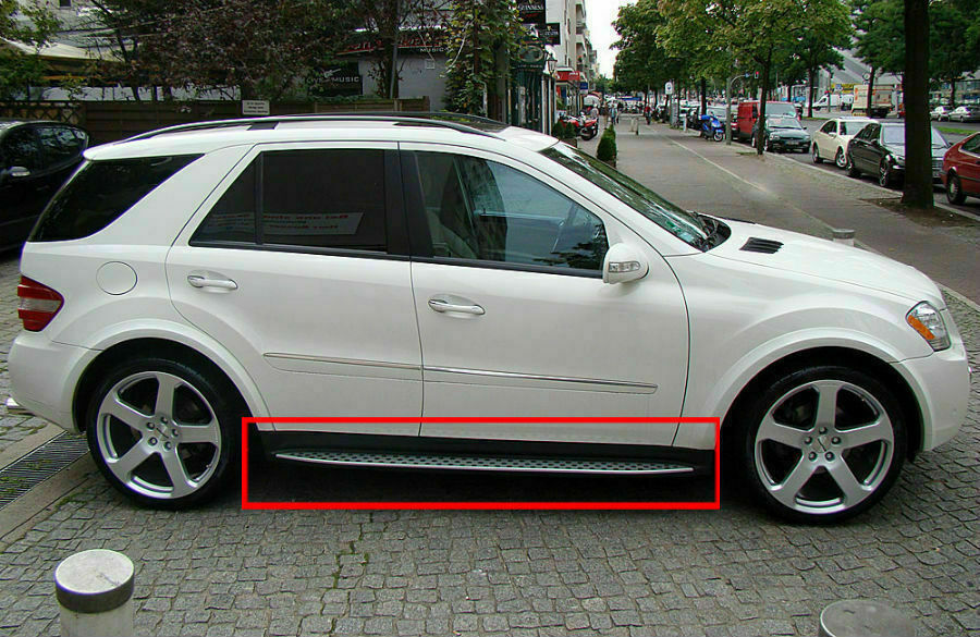 0154 PEDANE LATERALI MERCEDES W164 ML 2005-2012 SOTTOPORTA IN ALLUMINIO AUTOELEGANCERICAMBI