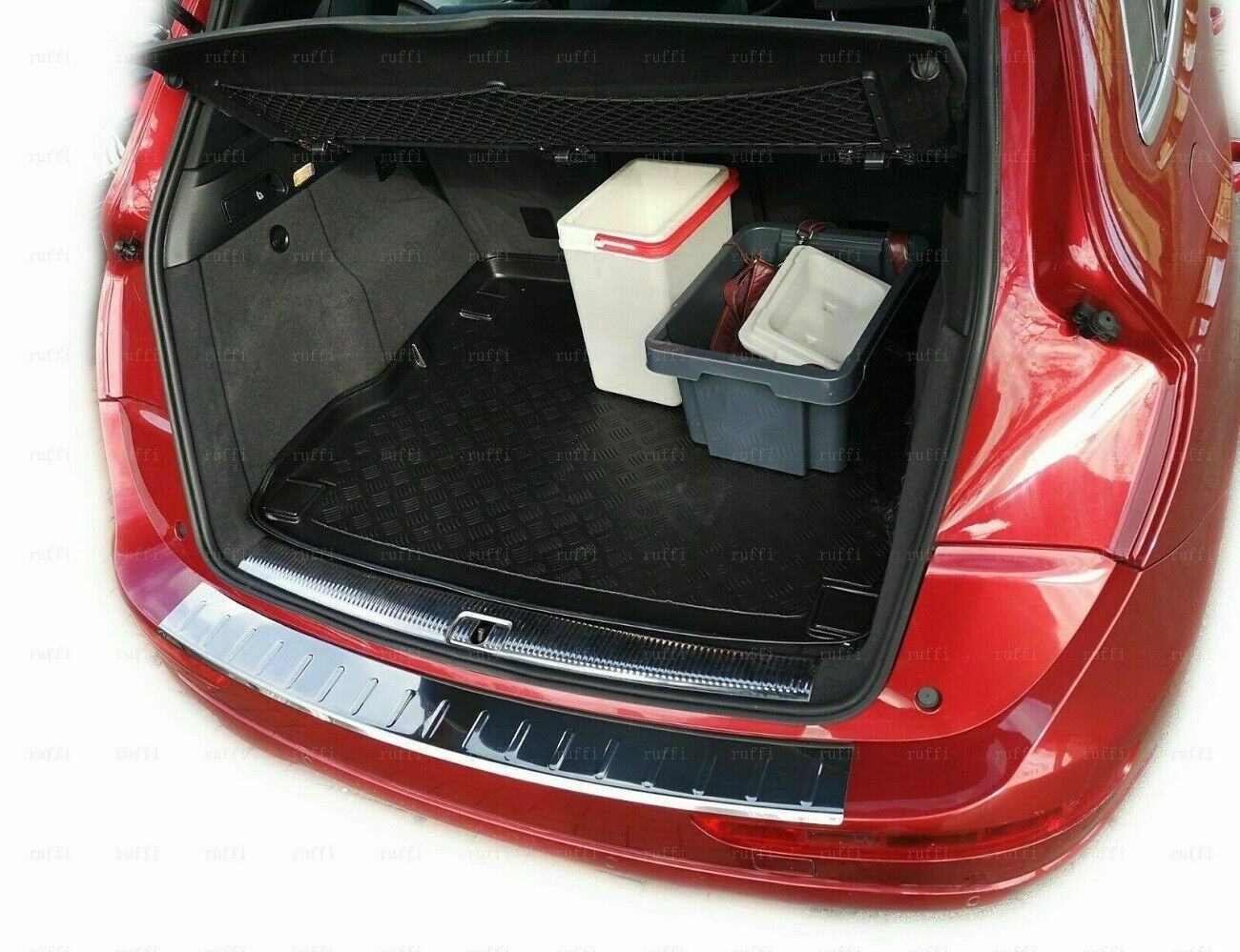 CROMATURA PROTEZIONE PARAURTI POSTERIORE AUDI Q5 8R 2008-2016 INOX ADESIVO 0032 AUTOELEGANCERICAMBI