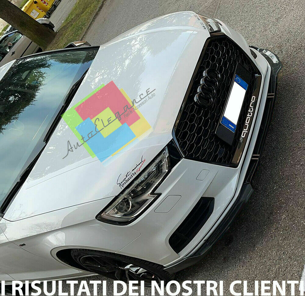 0050 AUDI A3 8V LIFT SOTTO PARAURTI ANTERIORE CARBONIO RS3 DESIGN SPLITTER LAMA AUTOELEGANCERICAMBI
