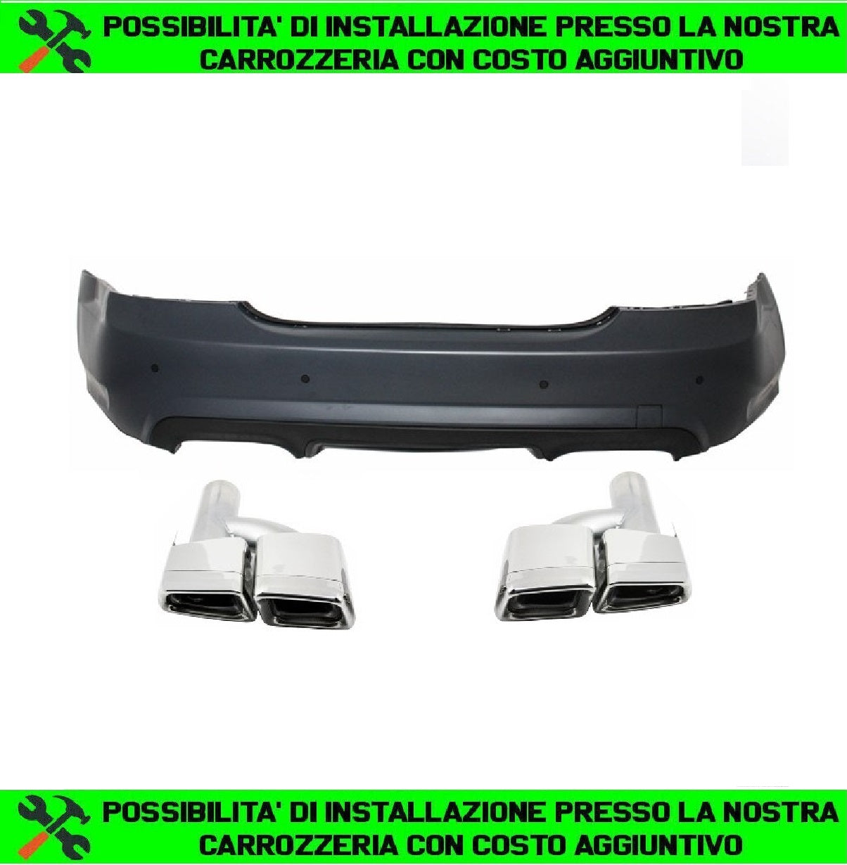 Paraurti posteriore adatto per MERCEDES W221 Classe S (2005-2010) Design con terminali di scarico