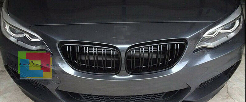 FRONT GRILLE M DOUBLE BAND BMW 2 SERIES F22 F23 2014-2016 GLOSS BLACK