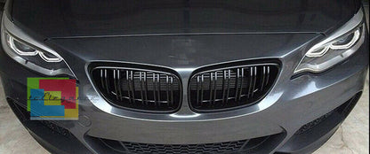 FRONT GRILLE M DOUBLE BAND BMW 2 SERIES F22 F23 2014-2016 GLOSS BLACK