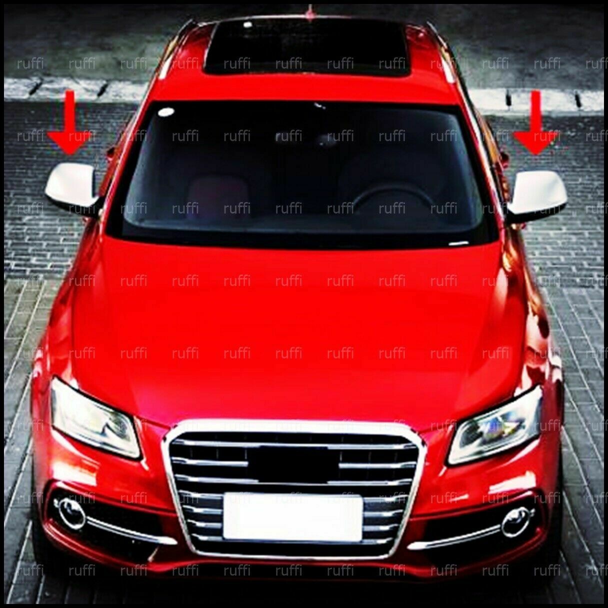 CROMATURA SPECCHIETTI LATERALI AUDI Q5 8R 2008-2016 INOX ADESIVO 0032 AUTOELEGANCERICAMBI