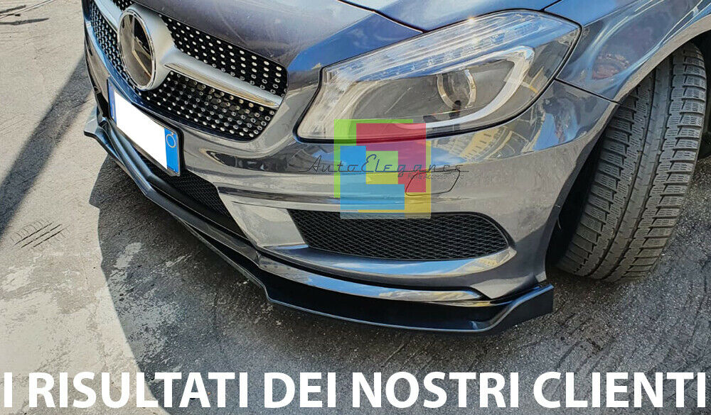 SPLITTER MERCEDES A W176 BLADE UNDER FRONT BUMPER ABS GLOSSY BLACK 0097