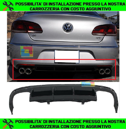 SPOILER SOTTO PARAURTI PER VW PASSAT CC 2012-2017 DIFFUSORE POSTERIORE RLINE -.