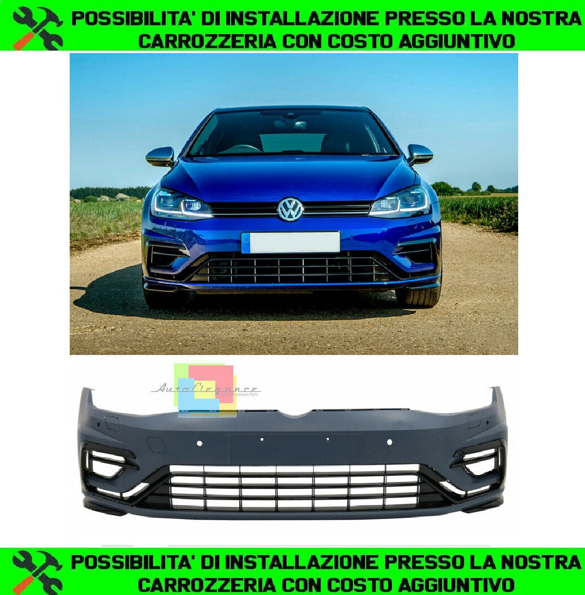 VW GOLF 7.5 VII 2017- PARAURTI ANTERIORE DESIGN R IN ABS / PLASTIC