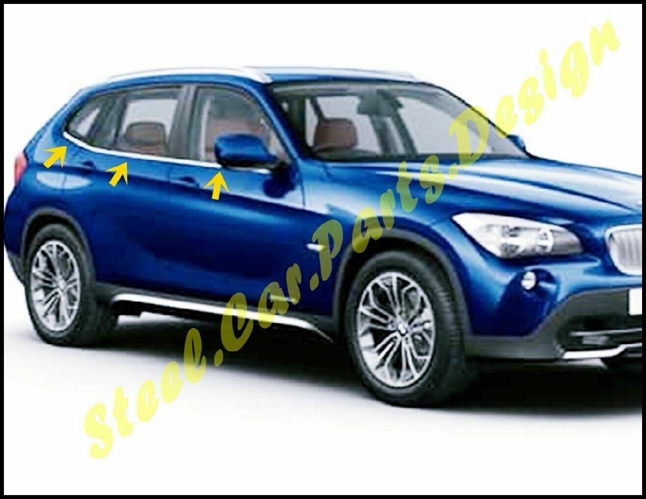 CROMATURA CORNICI FINESTRINI 6PZ BMW X1 F48 2014+ INOX ADESIVO 0032 AUTOELEGANCERICAMBI