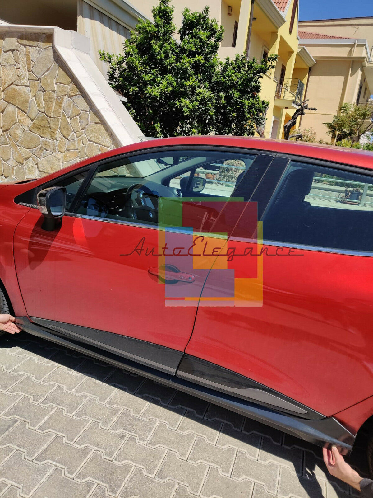 0186 RENAULT CLIO 4 IV 5 PORTE COPPIA MINIGONNE LATERALI LOOK RS ABS NEW AUTOELEGANCERICAMBI