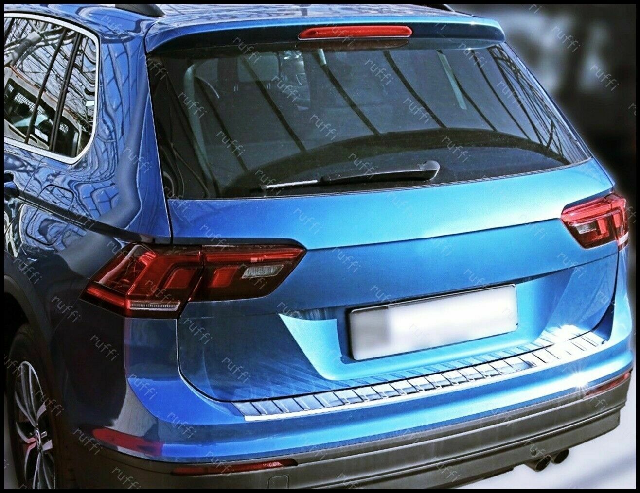 CROMATURA PROTEZIONE PARAURTI POSTERIORE VW TIGUAN II 2016+ INOX ADESIVO 0032 AUTOELEGANCERICAMBI