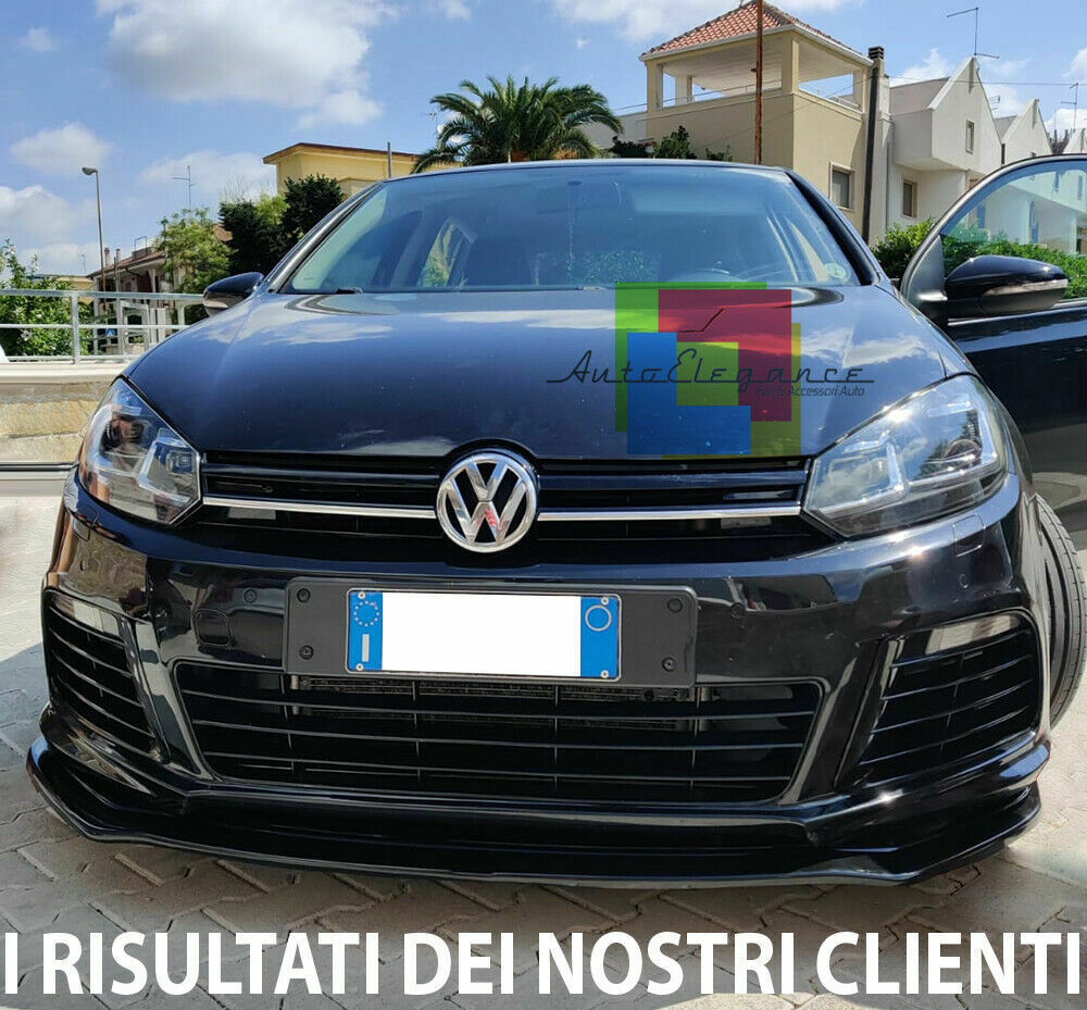 VW GOLF 6 RLINE R20 2008-2012 FRONT BUMPER UNDER ABS BLACK SPLITTER 0032 