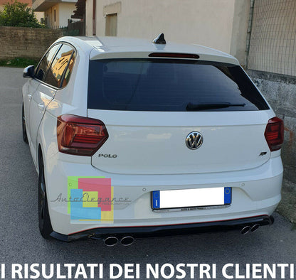 VW POLO AW1 DIFFUSORE POSTERIORE SOTTO PARAURTI QUATTRO TERMINALI ABS NERO