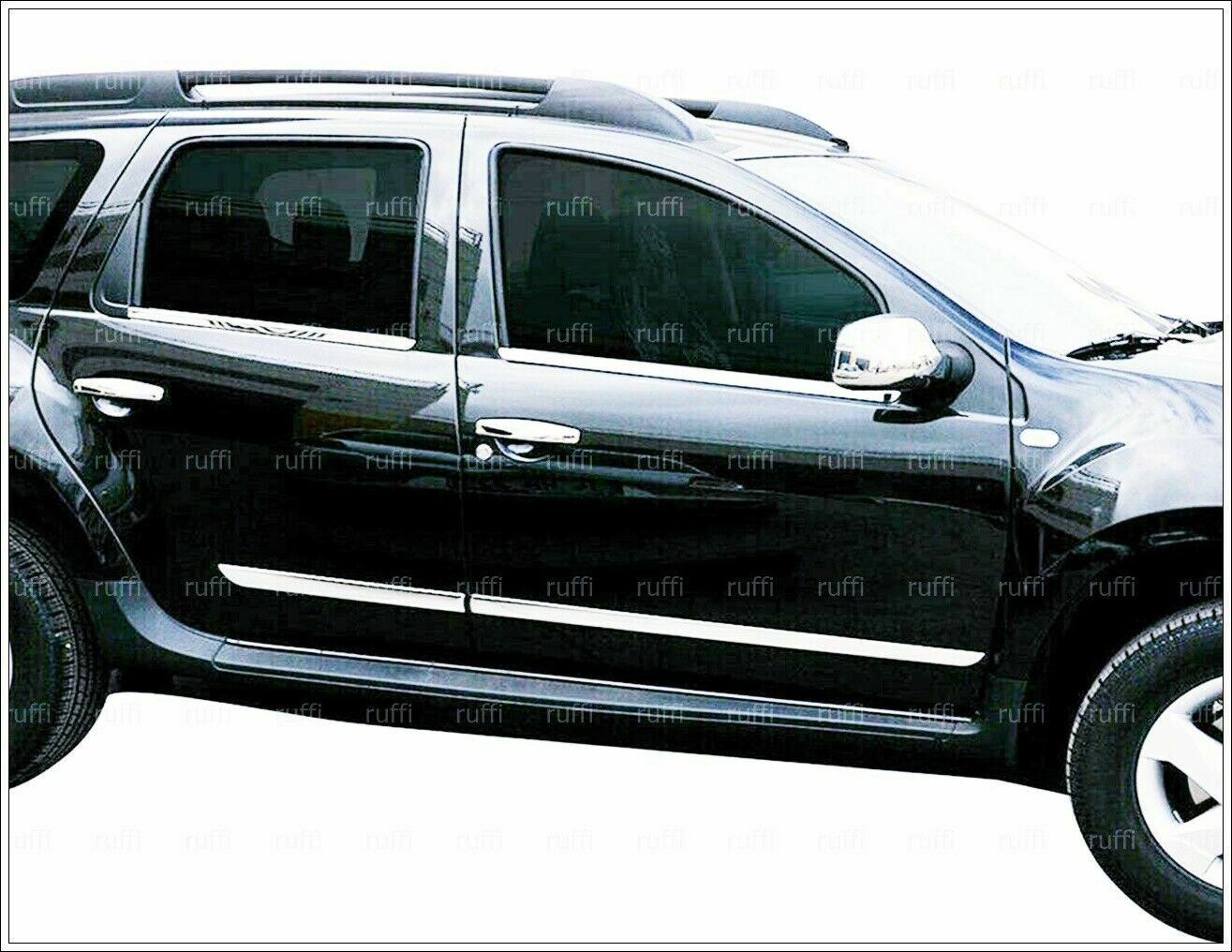 CROMATURA FASCE LATERALI PORTIERE DACIA DUSTER 2010-2017 INOX ADESIVO 0032 AUTOELEGANCERICAMBI