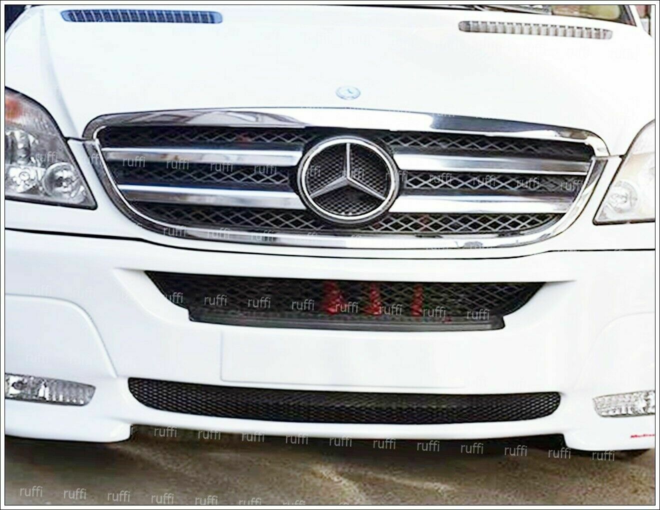 CROMATURA GRIGLIA FRONTALE 6PZ MERCEDES SPRINTER W906 06-13 INOX ADESIVO 0032 AUTOELEGANCERICAMBI