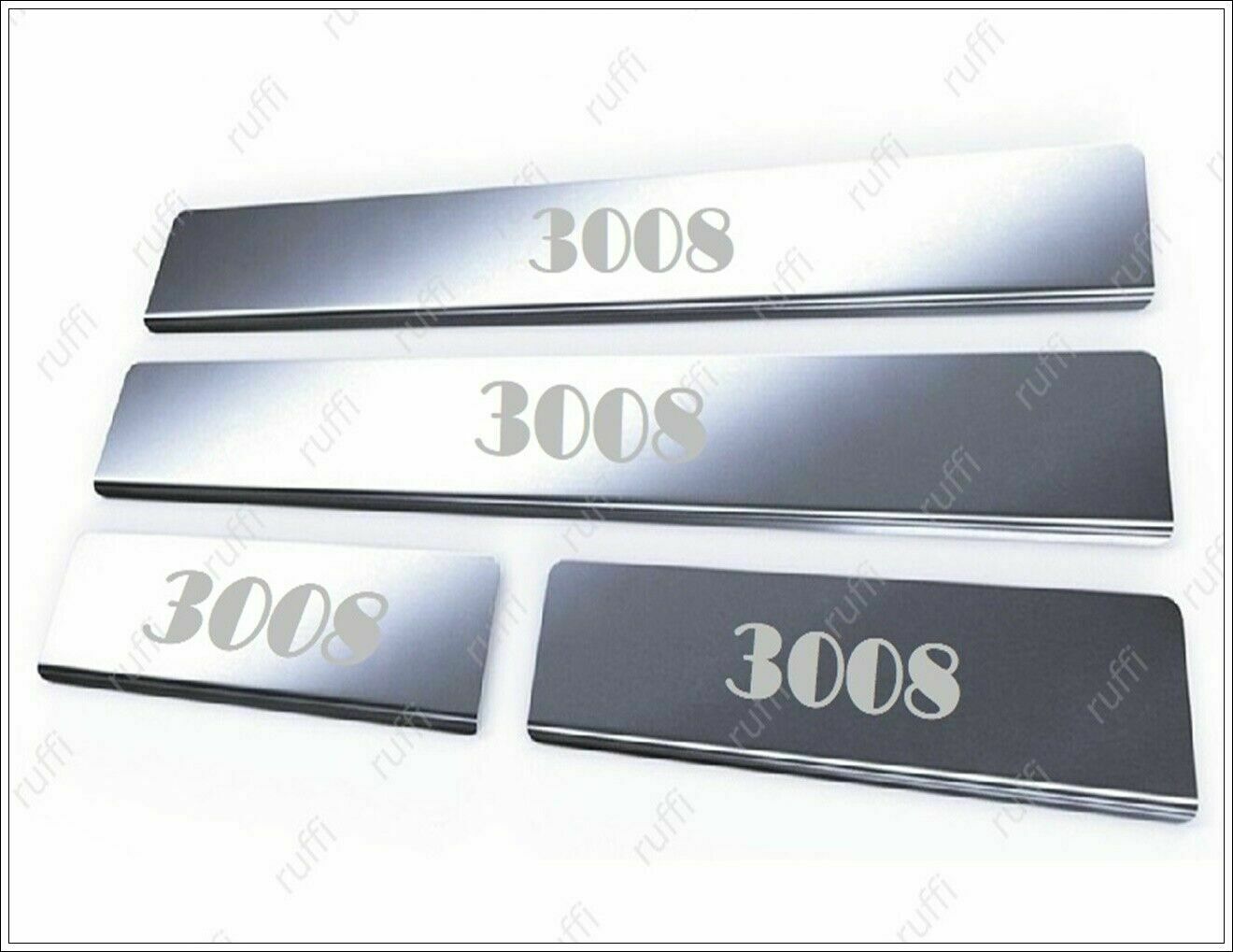 CROMATURA BATTITACCO PORTE PEUGEOT 3008 MK1 2009-2016 ACCIAIO INOX ADESIVO 0032 AUTOELEGANCERICAMBI