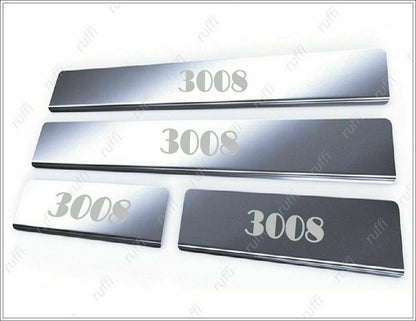 CROMATURA BATTITACCO PORTE PEUGEOT 3008 MK1 2009-2016 ACCIAIO INOX ADESIVO 0032 AUTOELEGANCERICAMBI