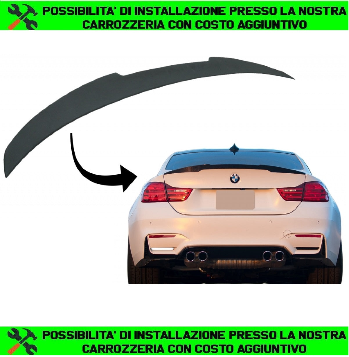 SPOILER POSTERIORE SUL COFANO BMW SERIE 4 F36 GRAND COUPE LOOK M4 CLS DESIGN DAL 2014 IN POI