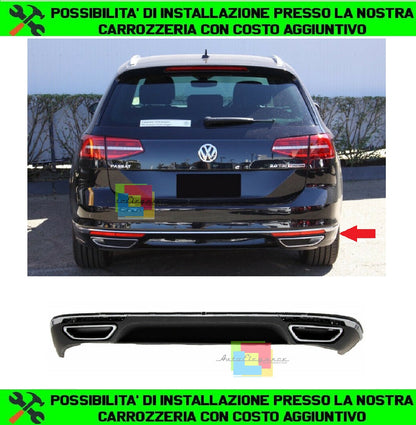 VW PASSAT 3G B8 2015 TO 2019 UNDER BUMPER RLINE ABS DIFFUSER CHROME PROFILES