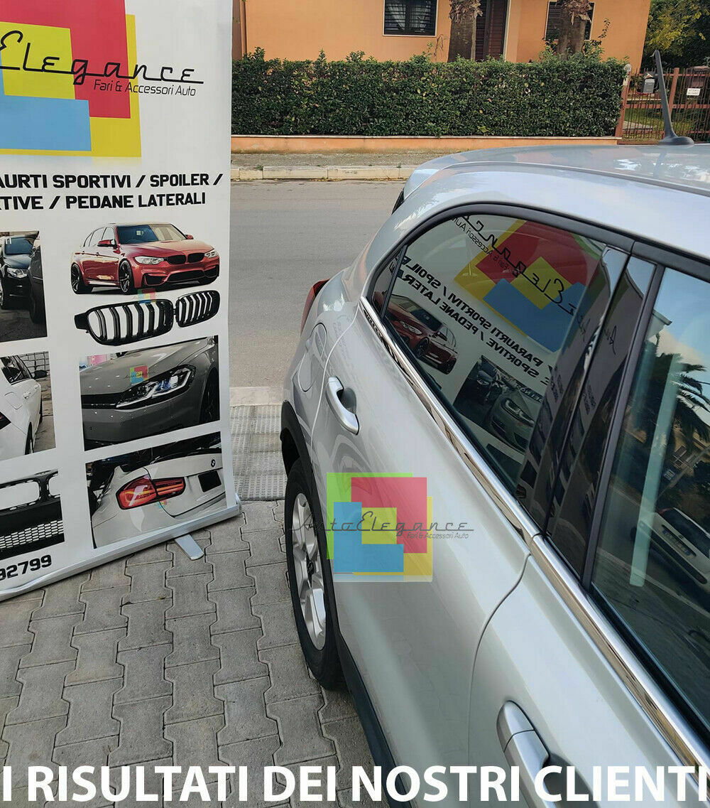 CORNICE FINESTRINI CROMATA FIAT 500X 2014+ MODANATURE ADESIVE ACCIAIO INOX 0032 AUTOELEGANCERICAMBI