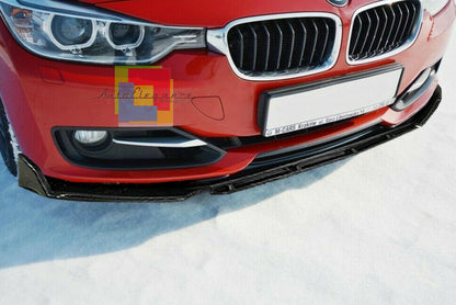 0104 BMW SERIE 3 F30 F31 2011+ SPLITTER PARAURTI ANTERIORE NERO LUCIDO LOOK RS AUTOELEGANCERICAMBI