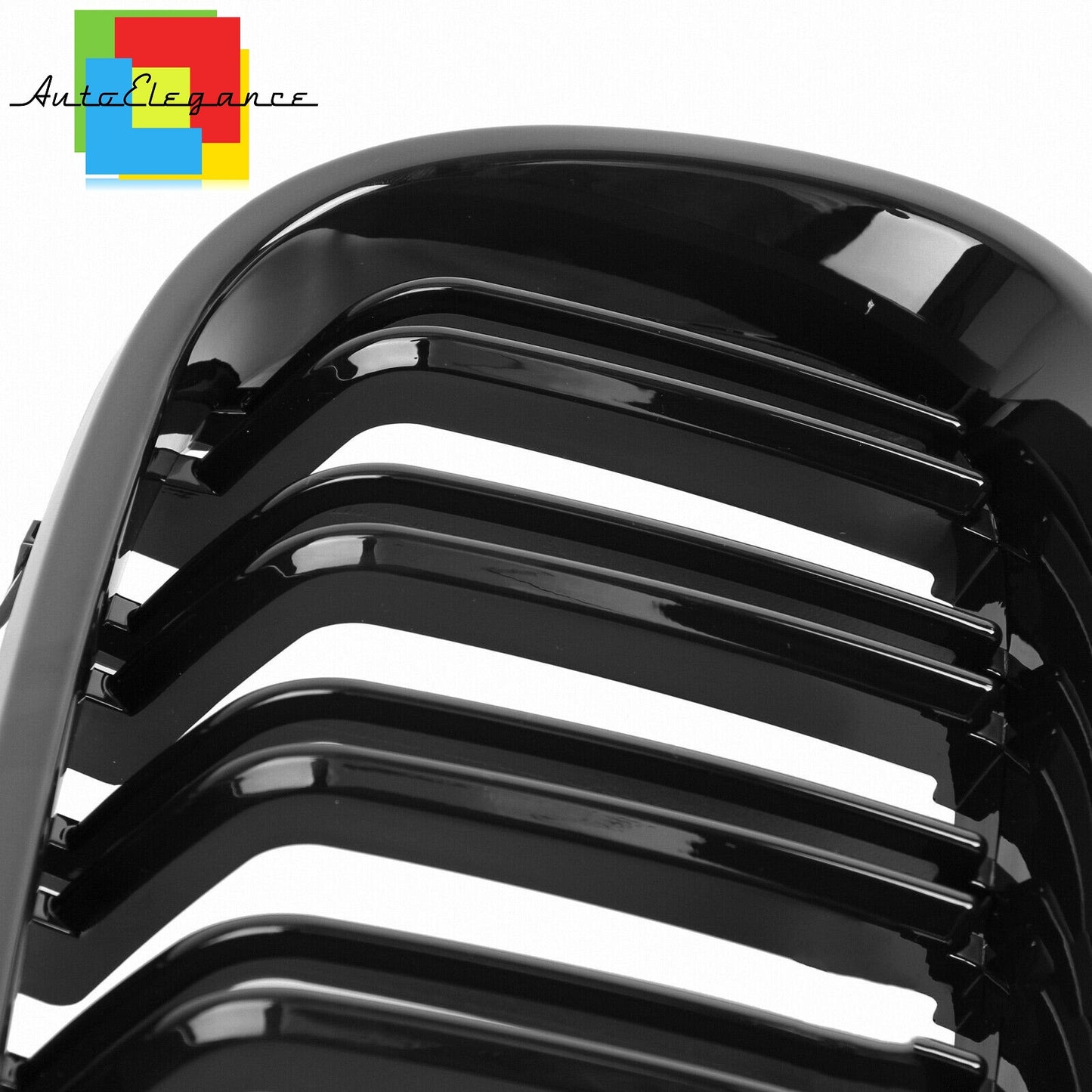FRONT MUSTACHE GRILLE 5 SERIES E60 E61 M5 2001-2010 GLOSS BLACK LOOK DOUBLE KIDNEY NEWS