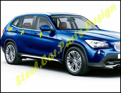 CROMATURA CORNICI FINESTRINI 6PZ BMW X1 E84 2009-2015 INOX ADESIVO 0032 AUTOELEGANCERICAMBI