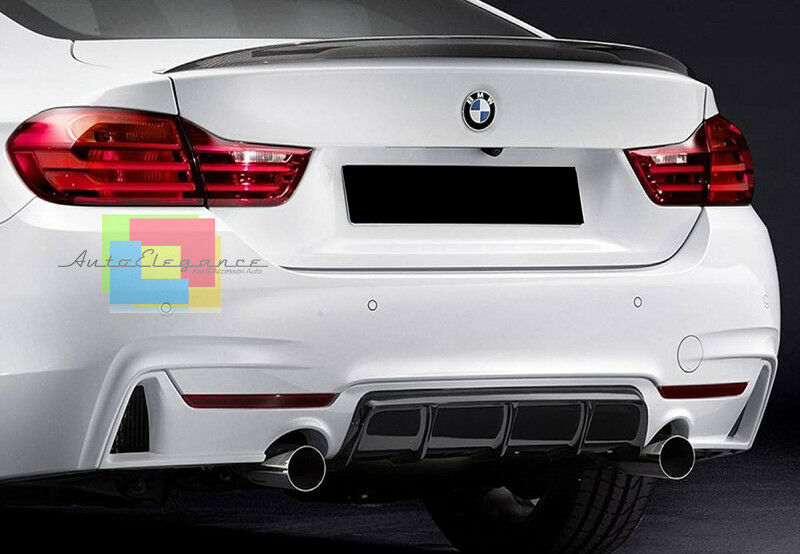 0063 BMW SERIE 4 F32 F33 F36 SPOILER SOTTO PARAURTI POSTERIORE DIFFUSORE CARBON AUTOELEGANCERICAMBI