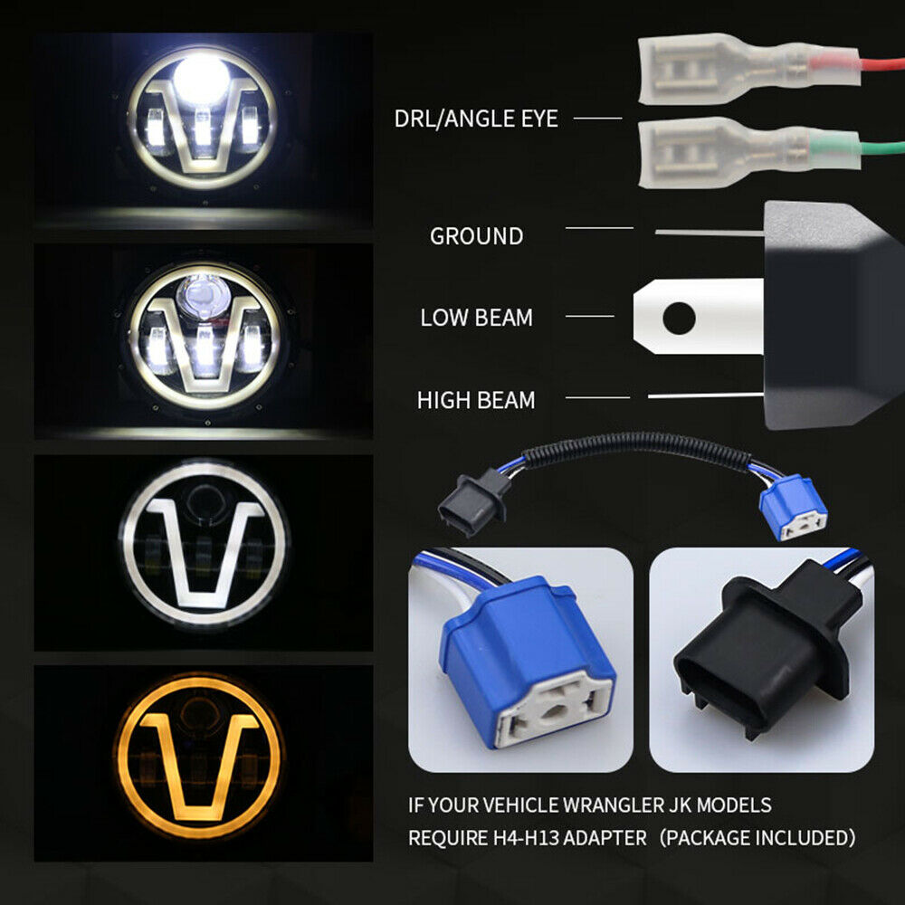 JEEP WRANGLER LJ 1997-2006 FARI ANTERIORI LED CON LUCI DIURNE BIANCO 6000K AV