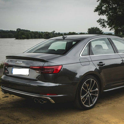 SPOILER POSTERIORE COFANO AUDI A4 B9 2015-2019 BERLINA LOOK S4 ABS NERO LUCIDO