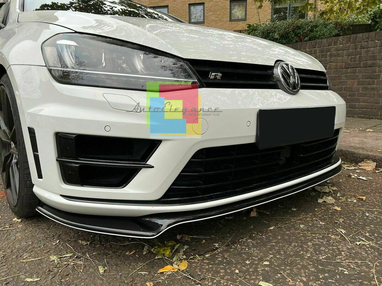 VW GOLF 7 12-16 R / RLINE ABS FRONT BUMPER SPLITTER GLOSS BLACK
