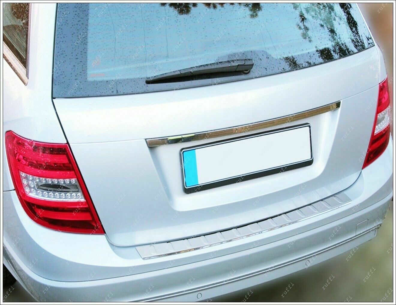 CROMATURA PROTEZIONE PARAURTI POST. MERCEDES C S204 W204 2007+ INOX ADESIVO 0032 AUTOELEGANCERICAMBI