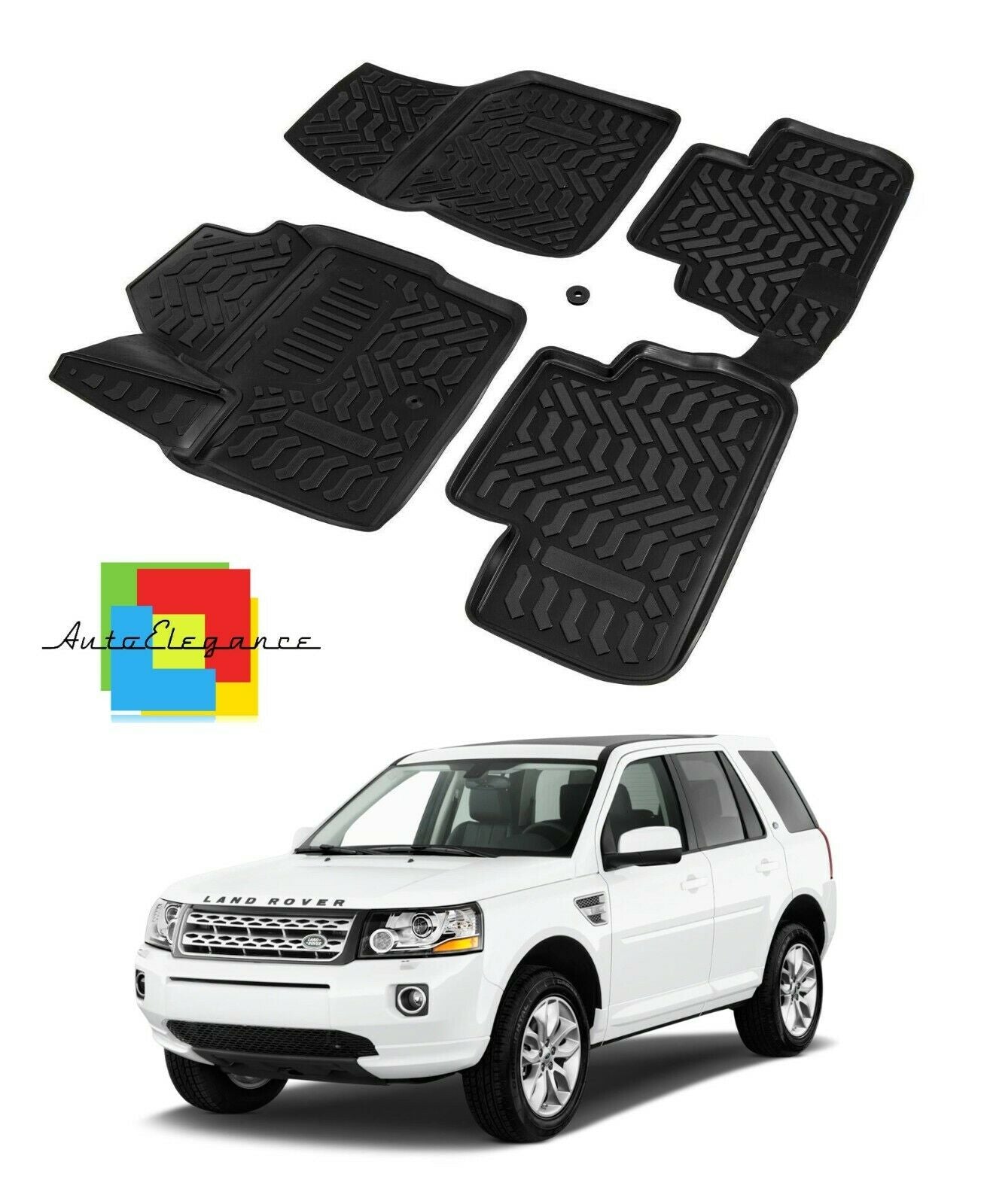 CUSTOM RUBBER CAR INTERIOR MATS SET LAND ROVER FREELANDER 2 06-17 -AT-