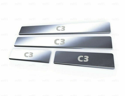CROMATURA BATTITACCO 4 PORTE CITROEN C3 MK1 2002-2009 ACCIAIO INOX ADESIVO 0032 AUTOELEGANCERICAMBI