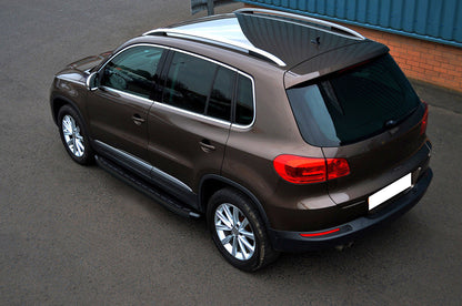 VW TIGUAN 2007-2015 PEDANE LATERALI SOTTO PORTA NERE ALLUMINIO