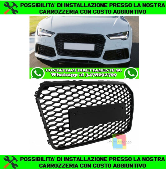 AUDI A7 2015-2018 LIFT GRIGLIA ANTERIORE RS7 NIDO D'APE NERA NO LOGO AUTOELEGANCERICAMBI