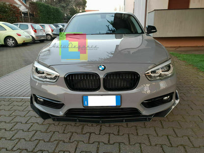 0076 BMW SERIE 1 F20 F21 LCI SPLITTER PARAURTI ANTERIORE NERO LUCIDO LOOK RS AUTOELEGANCERICAMBI