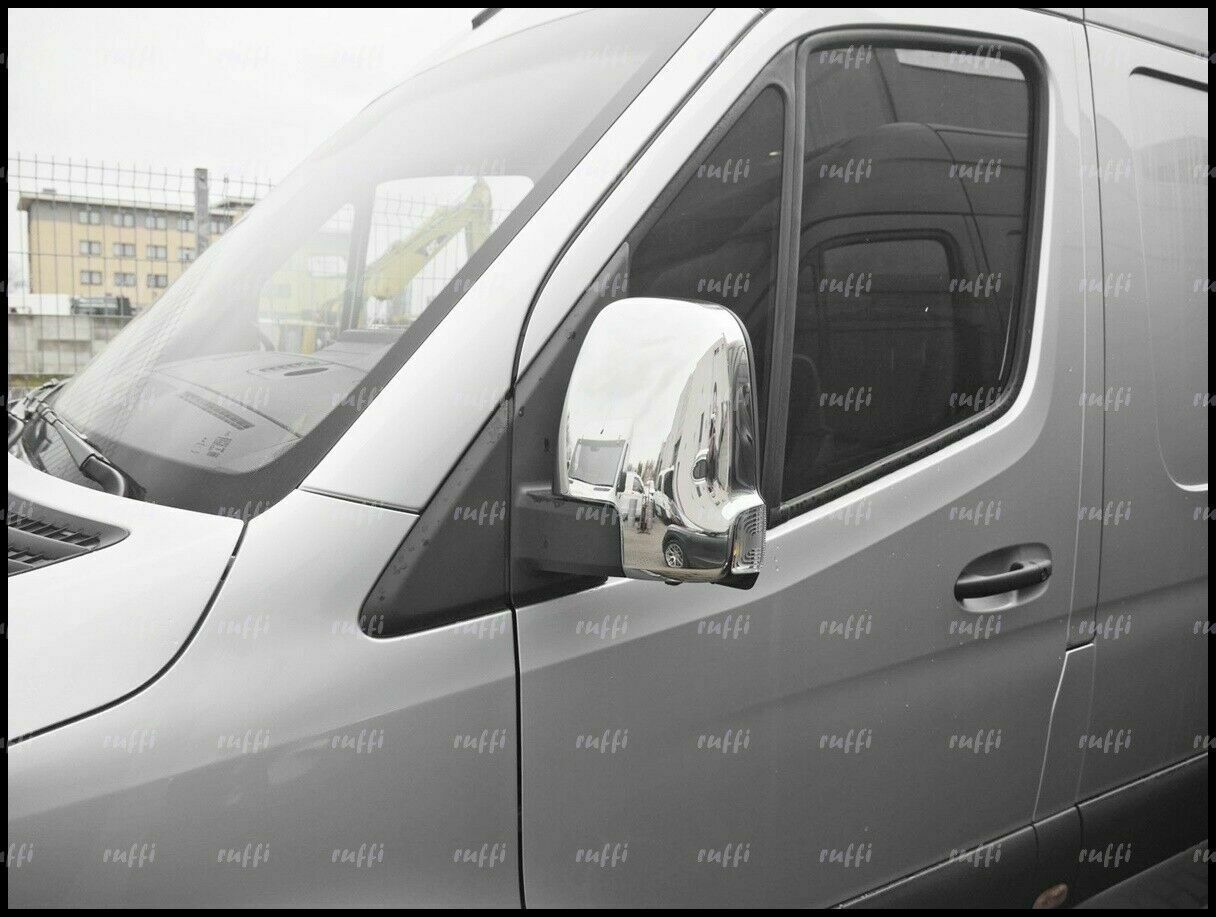 CROMATURA SPECCHIETTI LATERALI MERCEDES SPRINTER W907 2018+ INOX ADESIVO 0032 AUTOELEGANCERICAMBI