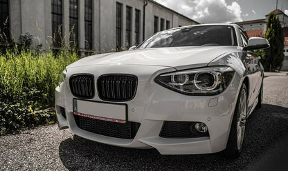 FRONT MUSTACHE GRILLE 1 SERIES F20 F21 2010-2015 M LOOK GLOSSY BLACK DOUBLE KIDNEY NEWS