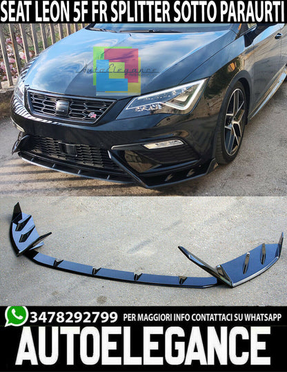 SPLITTER SEAT LEON 5F 2017+ LIFT UNDER FRONT BUMPER GLOSSY BLACK 0008