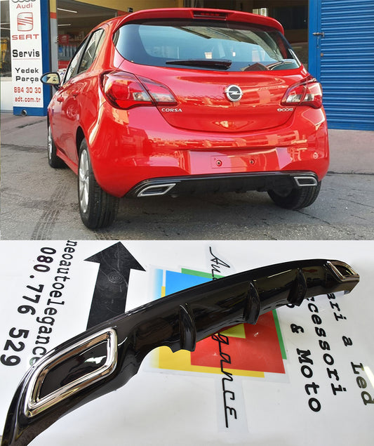 OPEL CORSA E 2014+ DIFFUSORE SOTTO PARAURTI DIFFUSORE TERMINALI OVALI ABS