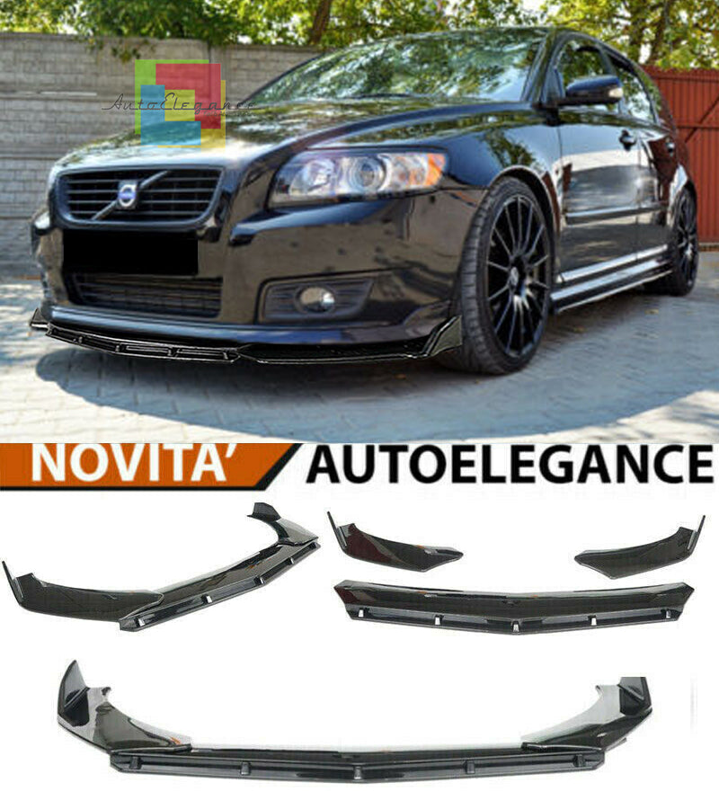 VOLVO V50 2003-2012 LIP SPOILER FRONT BUMPER BLACK SPLITTER