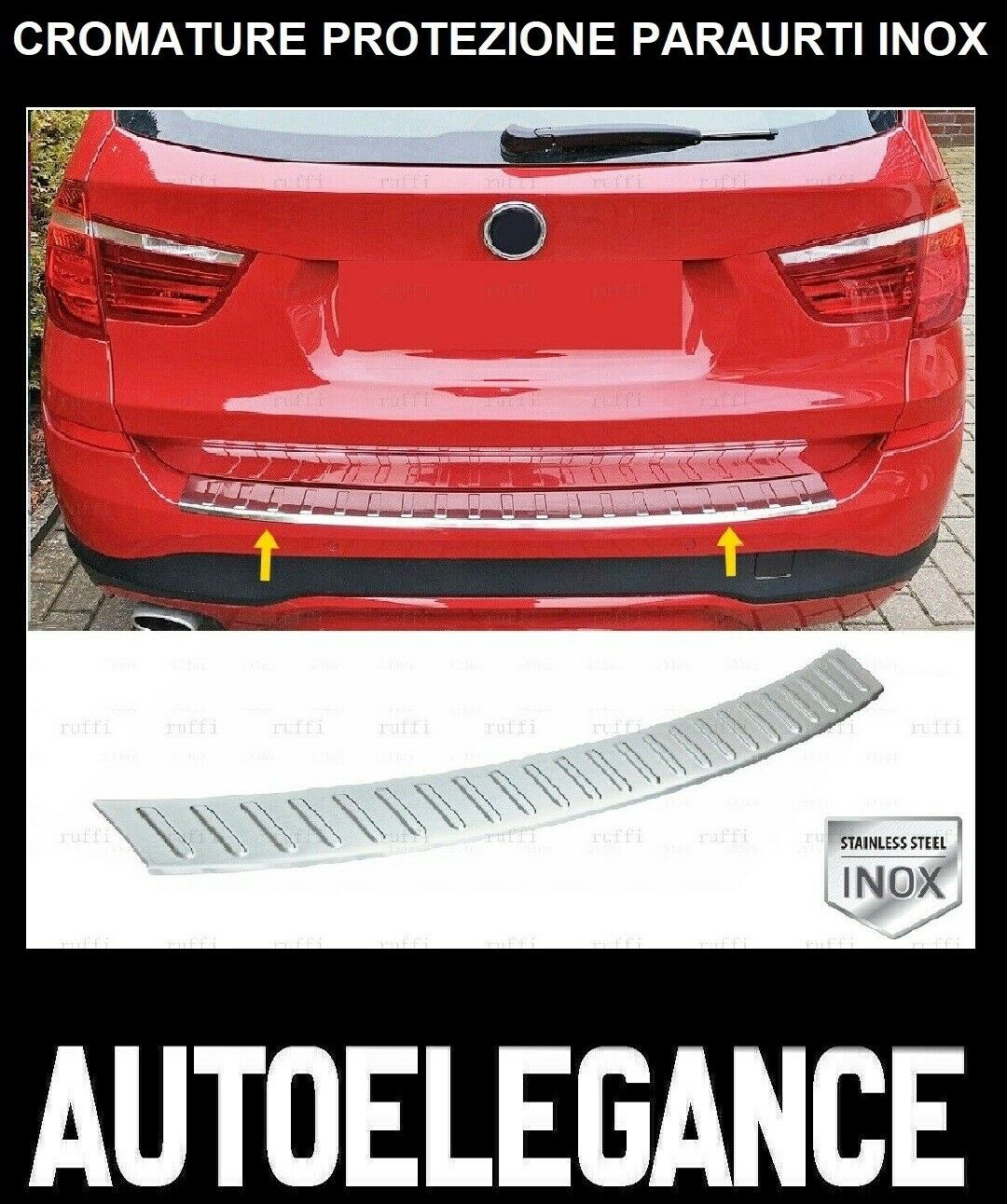 CROMATURA PROTEZIONE PARAURTI POSTERIORE BMW X3 F25 2010-2017 INOX ADESIVO 0032 AUTOELEGANCERICAMBI