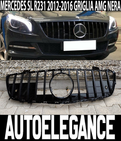 GRIGLIA ANTERIORE MERCEDES SL R231 2012-2016 PROFILI NERI ABS CALANDRA AMG